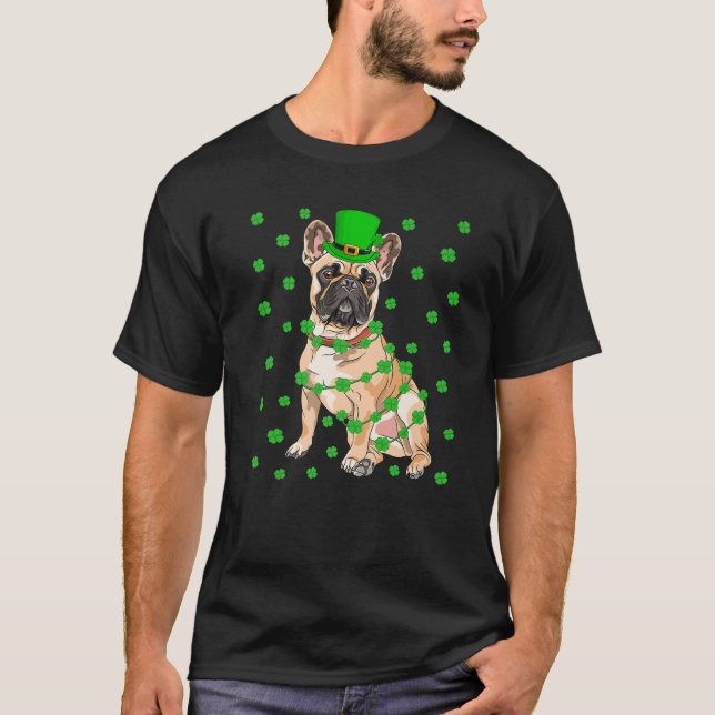 Funny Leprechaun Hat French Bulldog St. Patrick's T-Shirt (Vorderseite)