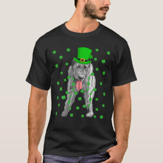 Funny Leprechaun Hat Irish Wolfhound Dog St. Patri T-Shirt