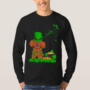 Funny Leprechaun Hat Lucky Toy Poodle Dog St Patri T-Shirt