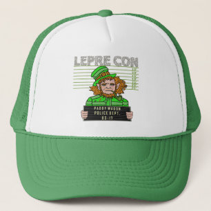 Funny Leprechaun Leprecon Mugshot Truckerkappe