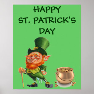 FUNNY LEPRECHAUN. PATRICK'S DAY Poster