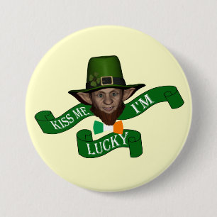 Funny Leprechaun St Patrick's Day Button