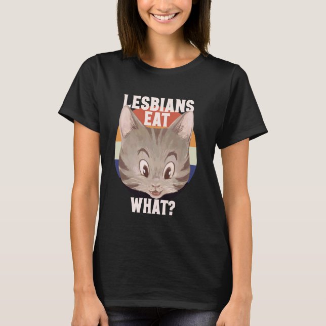 Funny Lesbian Cat Lover LGBTQ Pun Meme Cat Mama T-Shirt (Vorderseite)