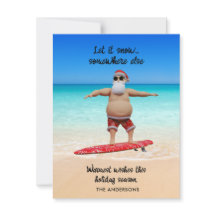 Funny Let it Snow Florida Santa Surfing Urlaub