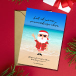 Funny Let it Snow Florida Weihnachten Weihnachten<br><div class="desc">Unsere Weihnachtskarte "Let it Snow" in Florida Santa Beach ist eine niedliche und skurrile Art und Weise, Sonne und Lachen zu Ihren Feiertagsgruß zu bringen! Entfliehen Sie der Winterkälte mit dieser komisch brillanten Karte, die eine einzigartige Drehung in die Urlaubssaison bringt. Mit einem Bild des Weihnachtsmanns, der die Sandstrände von...</div>