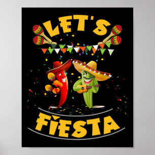 Funny Let's fiesta Cinco de Mayo Men Women Kids Pa Poster