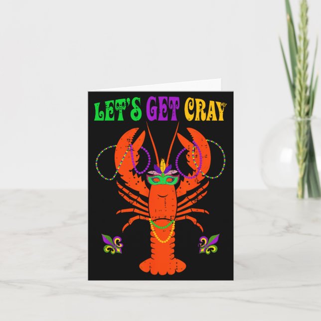 Funny Lets Get Cray Crawfish - New Orleans Funny M Karte (Vorderseite)