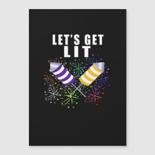 Funny Let's Get Lit - Unabhängigkeit Pun Classic Magnetkarte