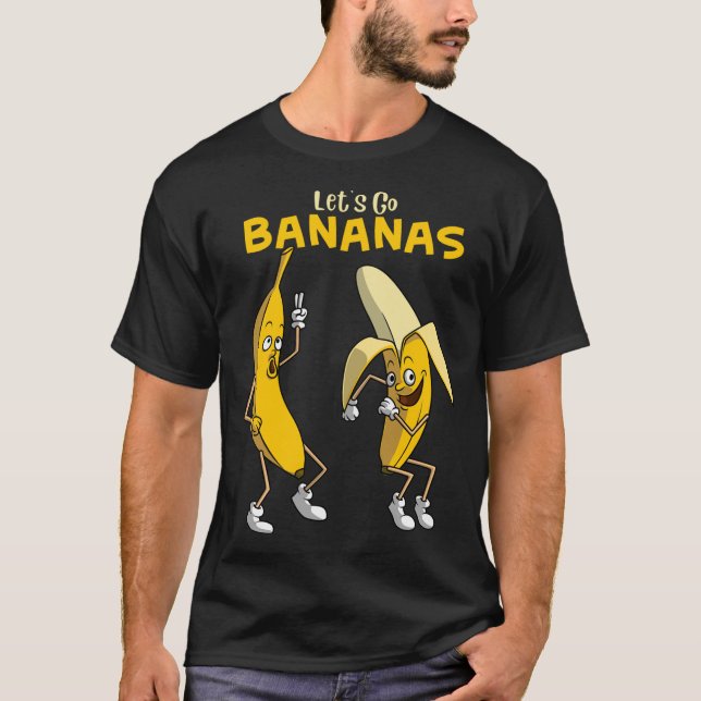 Funny Let's Go Bananas Geschenk Kinder Jungs Mädch T-Shirt (Vorderseite)