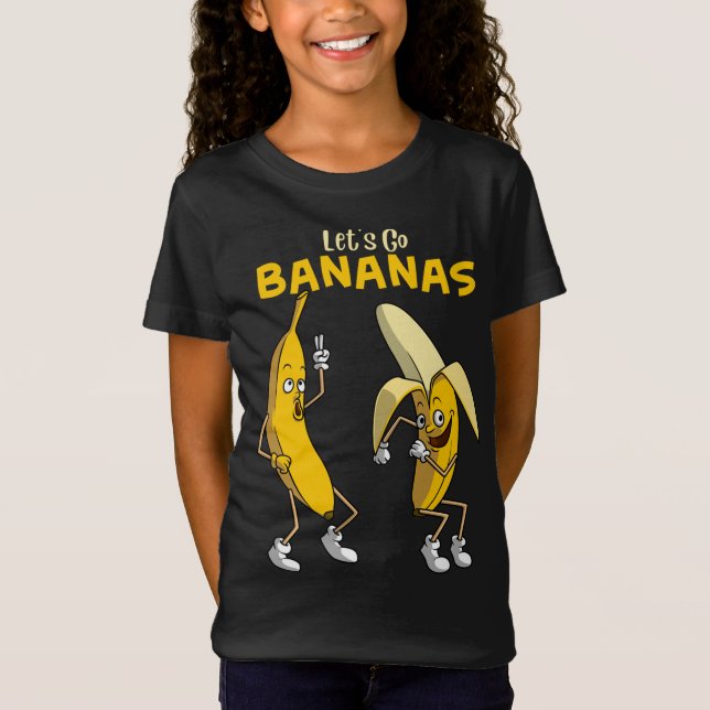 Funny Let's Go Bananas Geschenk Kinder Jungs Mädch T-Shirt (Vorderseite)