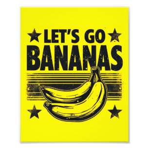 Funny Let's Go Bananen gestresste Grunge Meme Fotodruck