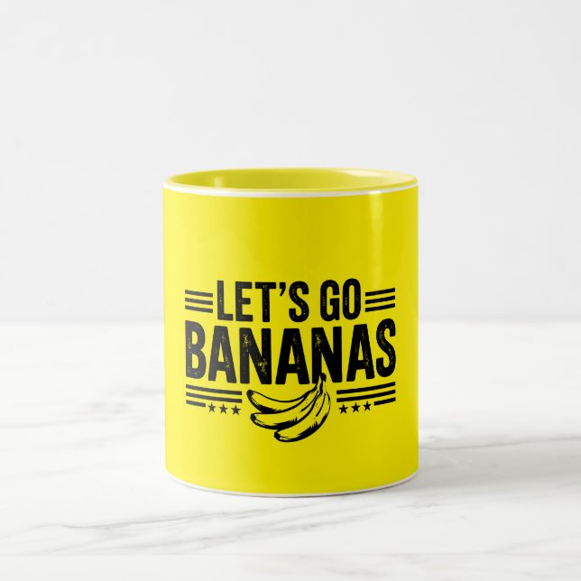 Funny Let's Go Bananen Not leidende Banane Zweifarbige Tasse (Mittel)