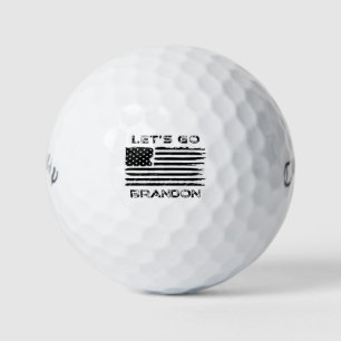 Funny Let's Go Brandon Biden Distressed Flag Golfball