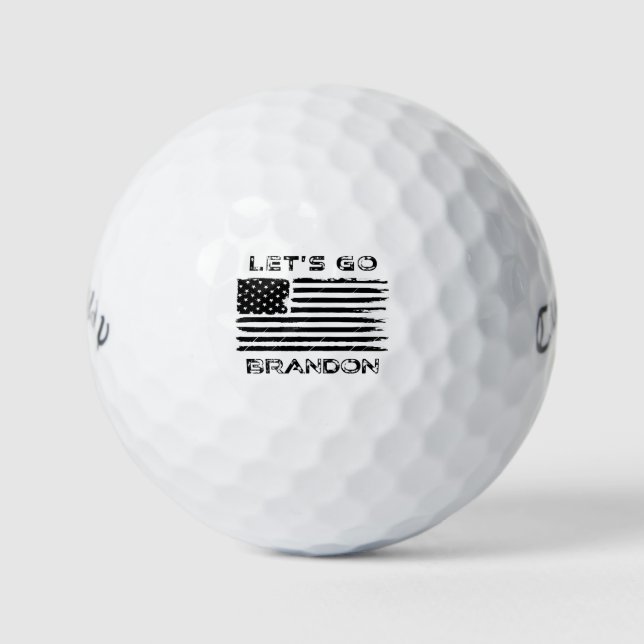 Funny Let's Go Brandon Biden Distressed Flag Golfball (Vorderseite)