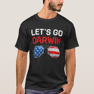 Funny Let's Go Darwin Retro USA Flag Lasse Go Darw T-Shirt