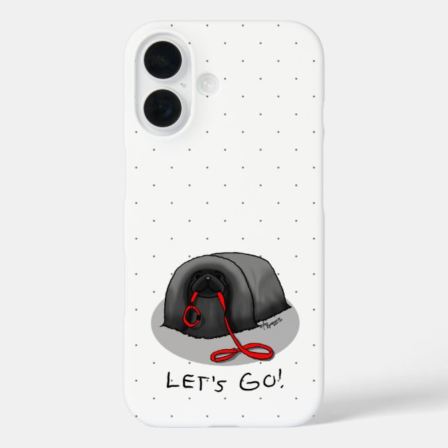 Funny Let's Go! for a Walk Pekingese Dog (black) Case-Mate iPhone Hülle (Rückseite)