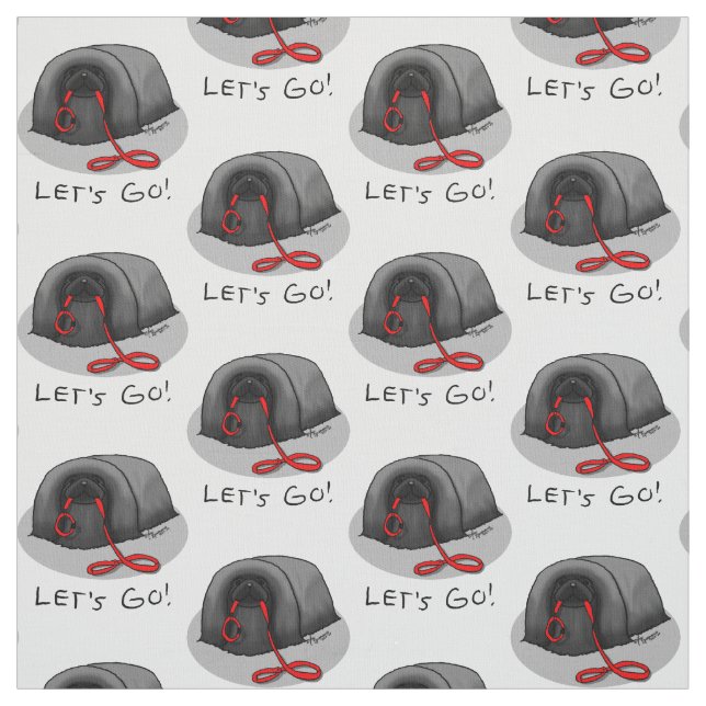 Funny Let's Go! for a Walk Pekingese Dog (black) Stoff (Muster)