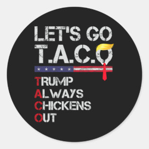 Funny Let's Go Taco 19 Runder Aufkleber