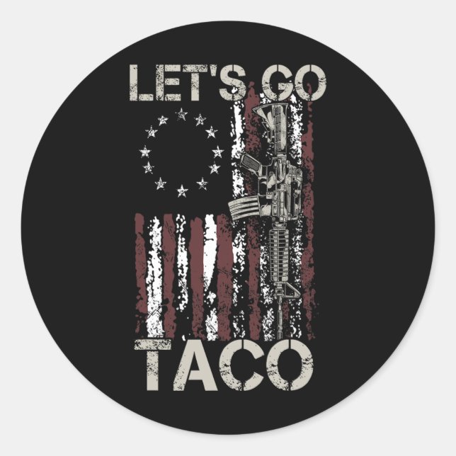 Funny Let's Go Taco 21 Runder Aufkleber (Vorderseite)
