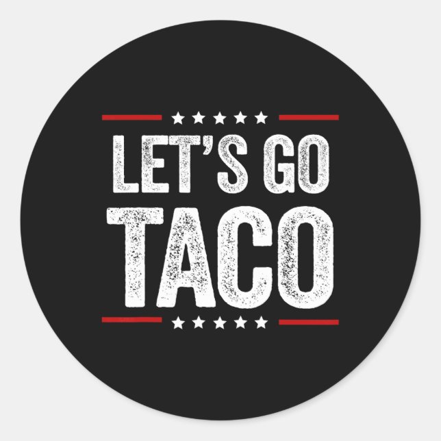 Funny Let's Go Taco 22 Runder Aufkleber (Vorderseite)