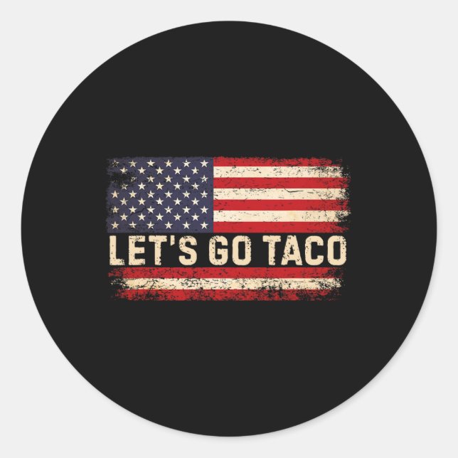 Funny Let's Go Taco 23 Runder Aufkleber (Vorderseite)