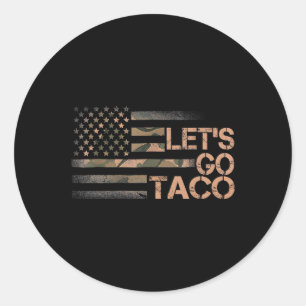 Funny Let's Go Taco 3 Runder Aufkleber