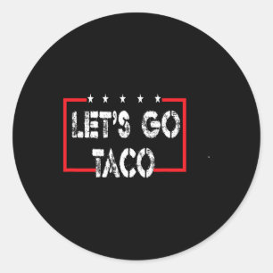 Funny Let's Go Taco 53 Runder Aufkleber