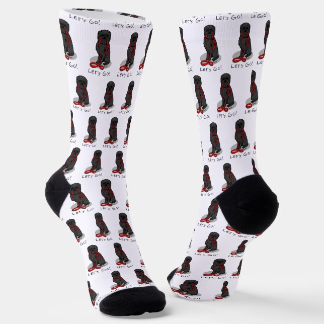Funny Let's Go! Walk Affenpinscher (Black Natural) Socken (Gewinkelt)