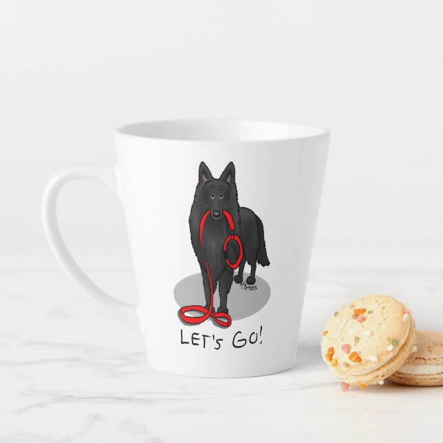 Funny Let's Go! Walk Belgian Sheepdog (black 1) Milchtasse (Beispiel)