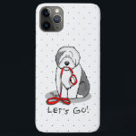 Funny Let's Go! Walk Old English Sheepdog (Grau 1)<br><div class="desc">Lass uns gehen! (für einen Spaziergang) Alte englische Sheepdog - Niedliche,  aufgeregte OES mit roter Leine und Kragen im Mund,  bereit,  etwas zu tun... Fahren,  spielen,  spazieren gehen,  Urlaub machen,  überall! Copyright © Angi Laframboise. Funny Old English Sheepdog Rasse und Hunde Gehorsam Training themed Cartoon Geschenke für Hunde Liebhaber.</div>