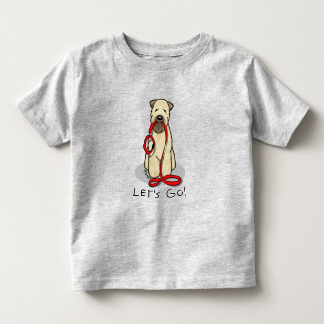 Funny Let's Go! Walk Wheaten Terrier (Scheibe 1b2) Kleinkind T-shirt (Vorderseite)