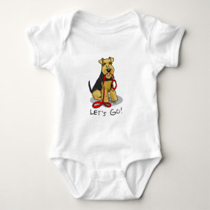 Funny Let's Go! Welsh Terrier Dog mit Leash Baby Strampler