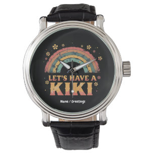 Funny "Let's have a Kiki" LGBT Trans Gender Retro Armbanduhr