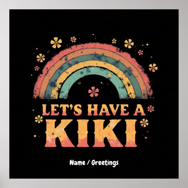 Funny "Let's have a Kiki" LGBT Trans Gender Retro Poster (Vorne)
