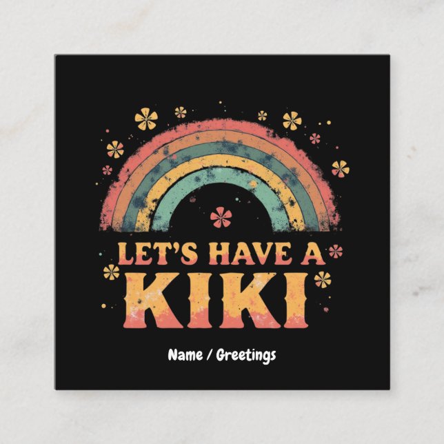 Funny "Let's have a Kiki" LGBT Trans Gender Retro Quadratische Visitenkarte (Vorderseite)