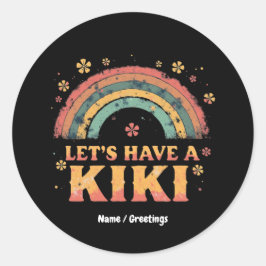 Funny "Let's have a Kiki" LGBT Trans Gender Retro Runder Aufkleber