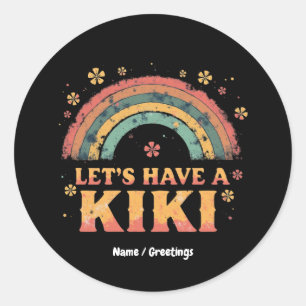 Funny "Let's have a Kiki" LGBT Trans Gender Retro Runder Aufkleber