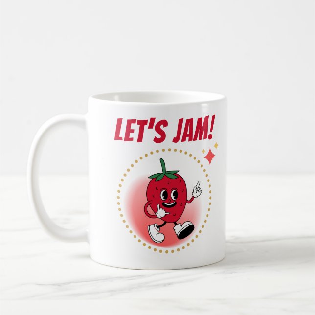 Funny let's marschieren Zitat Erdbeeren Cartoon Kaffeetasse (Links)