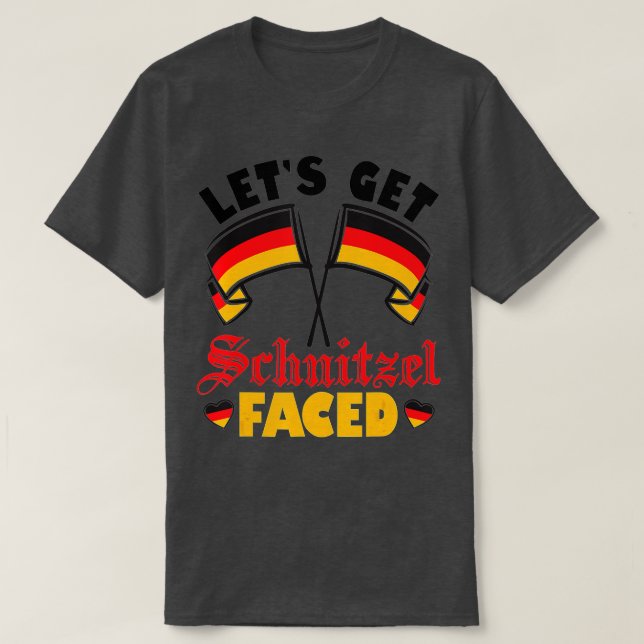 Funny Let's Schnitzel gegenüber Deutschland Flag O T-Shirt (Design vorne)