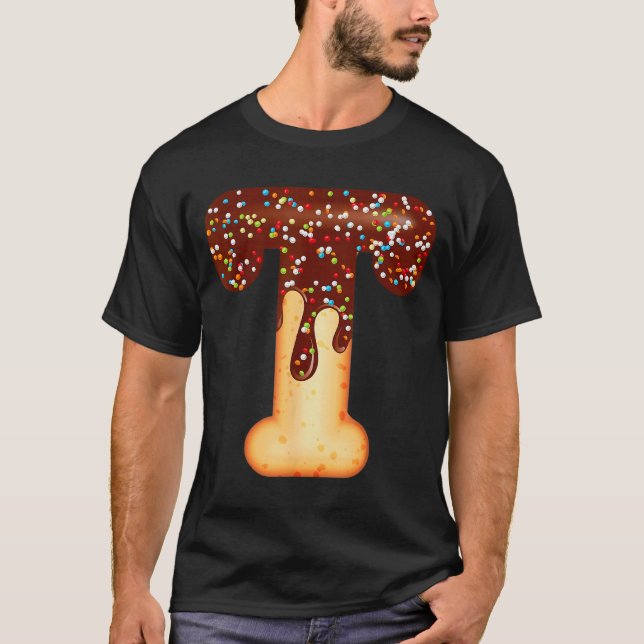 Funny Letter T Ice Cream Chocolate Sprinkles  T-Shirt (Vorderseite)