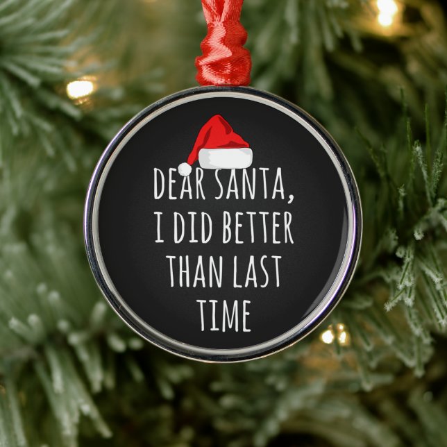 Funny Letter to Santa Christmas Geschenke Ornament Aus Metall (Baum)