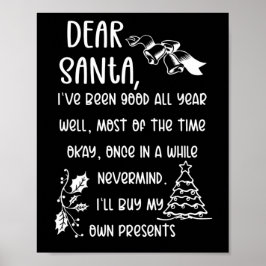 Funny Letter to Weihnachten Weihnachten Weihnachts Poster