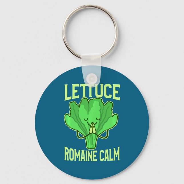 Funny Lettuce Romaine Calm Meditation Yoga Zen  Schlüsselanhänger (Vorderseite)