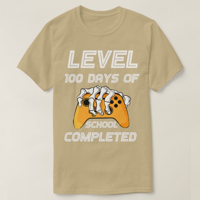 Funny Level 100 Days of School abgeschlossen glück T-Shirt (Design vorne)