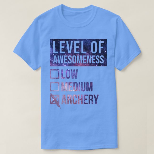 Funny Level of Awesomeness Low Bogenschütze T-Shirt (Design vorne)