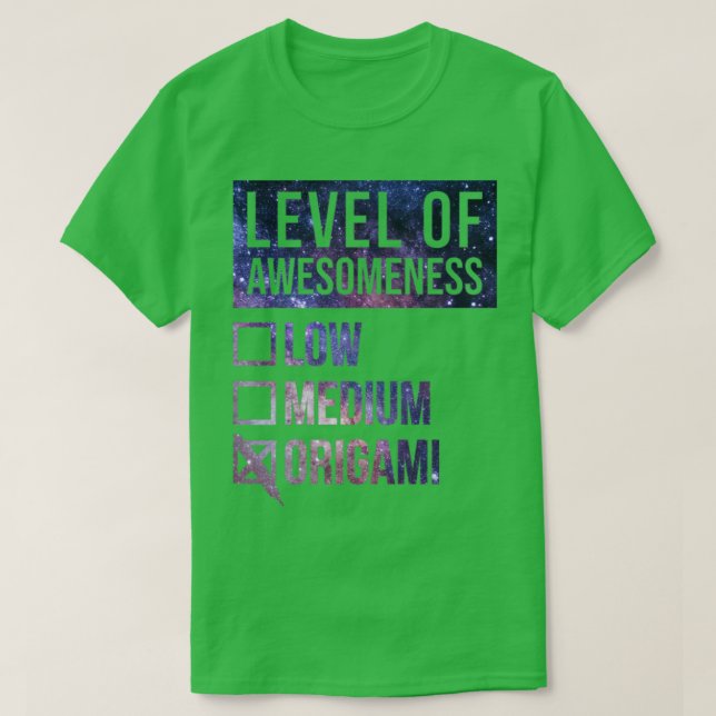 Funny Level of Awesomeness Low Medium Geschenk Ori T-Shirt (Design vorne)