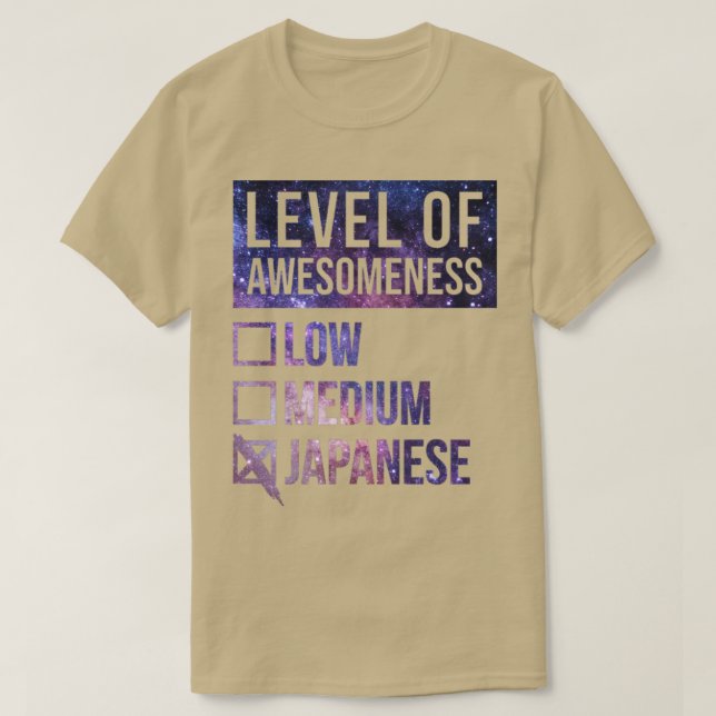 Funny Level of Awesomeness Low Medium Gift Japan J T-Shirt (Design vorne)