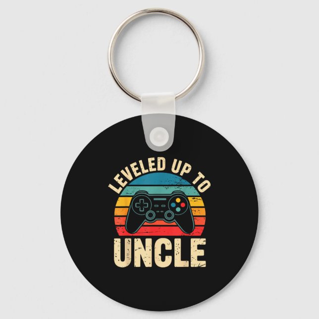 Funny Leveled Up To Uncle Video Gamers Gaming Cute Schlüsselanhänger (Vorderseite)