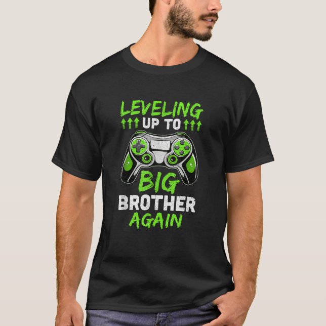 Funny Leveling Up To Big Brother Again Big Bro Gam T-Shirt (Vorderseite)