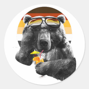 Funny LGBT Gay Bear Prix Runder Aufkleber